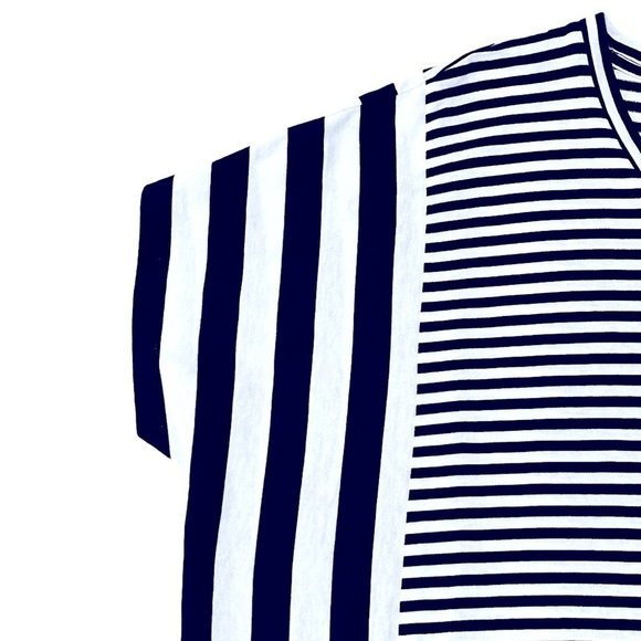 MICHAEL Michael Kors Blouse T-shirt Short/cap sleeves Stripes Navy blue White - Picture 7 of 8